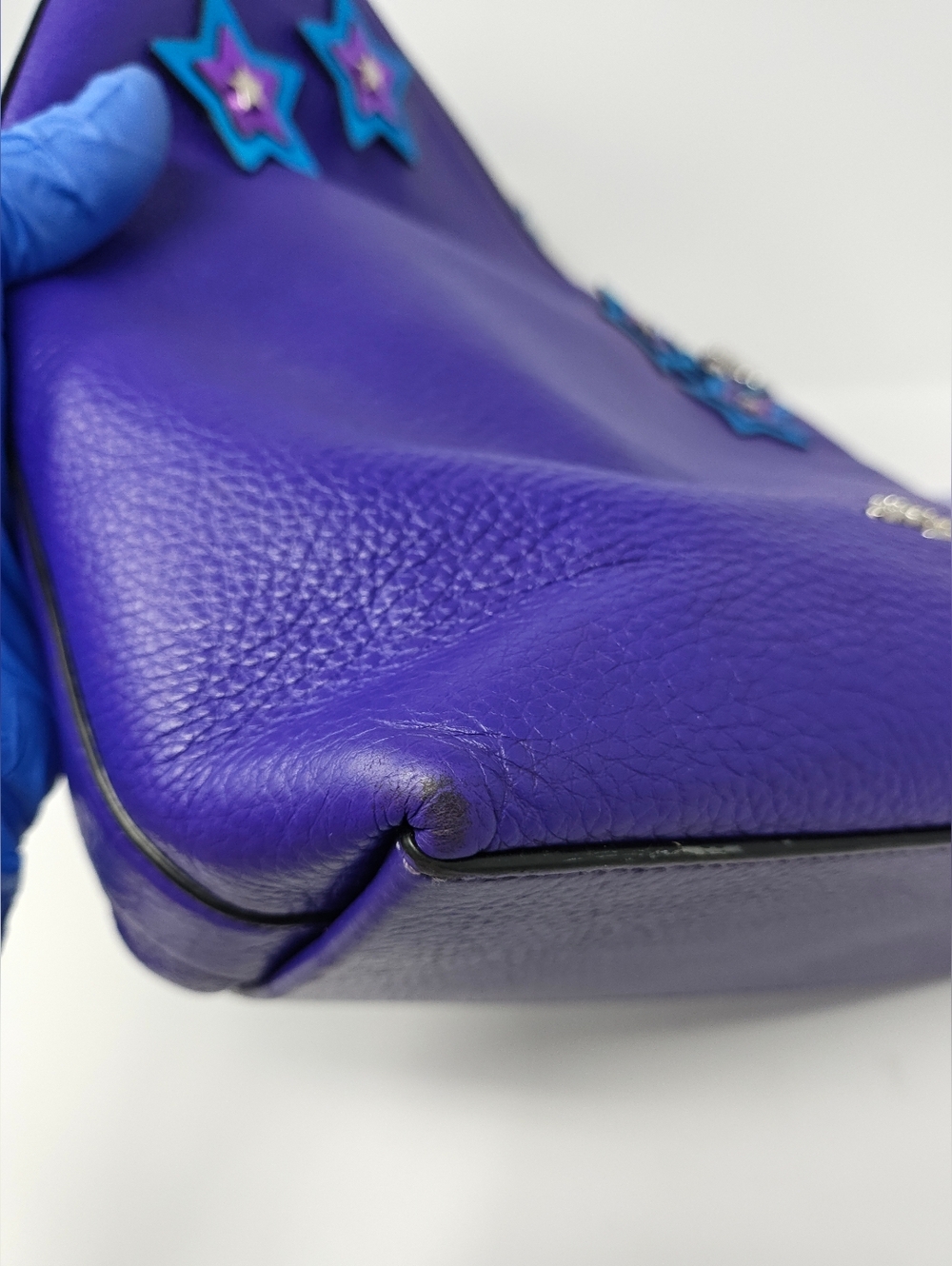 Coach Val Duffle Upcycled w/ 1941 Clutch. Purple/Blue - Picture 10 of 17